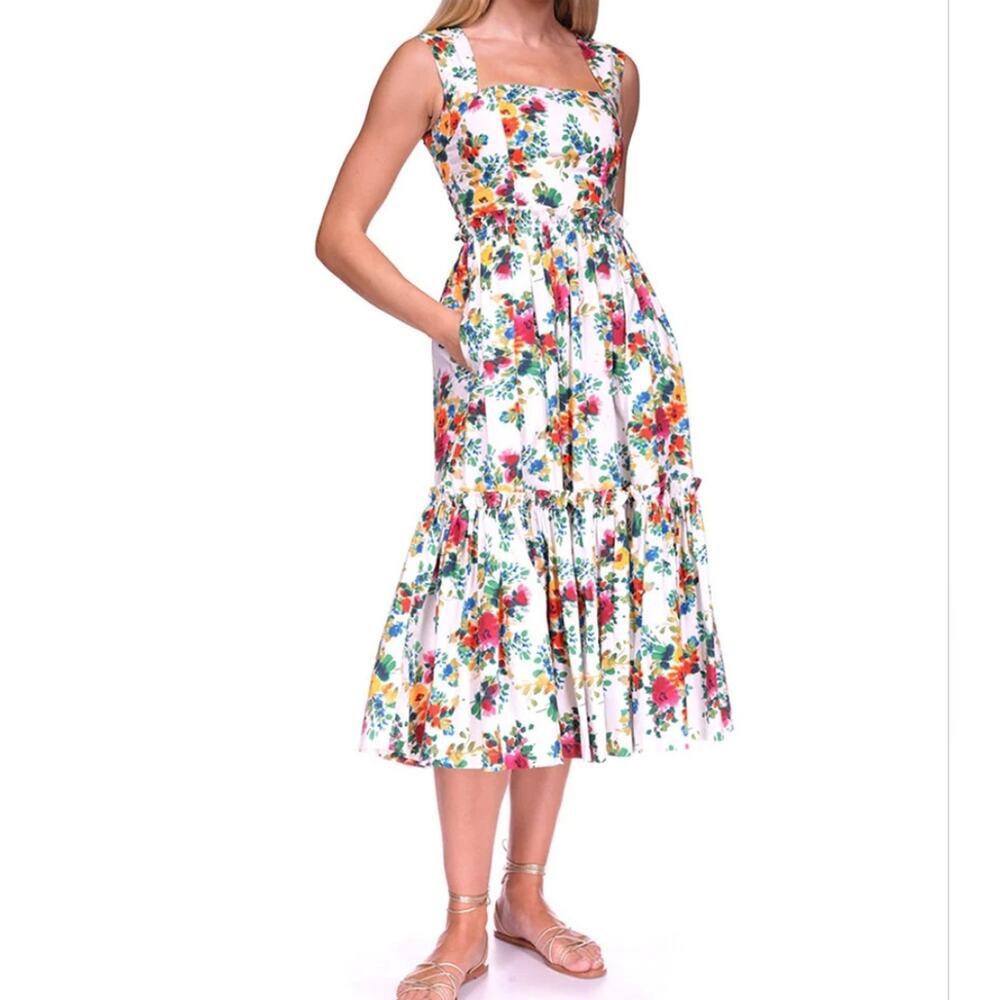Cara Cara Claire cotton floral midi dress size small